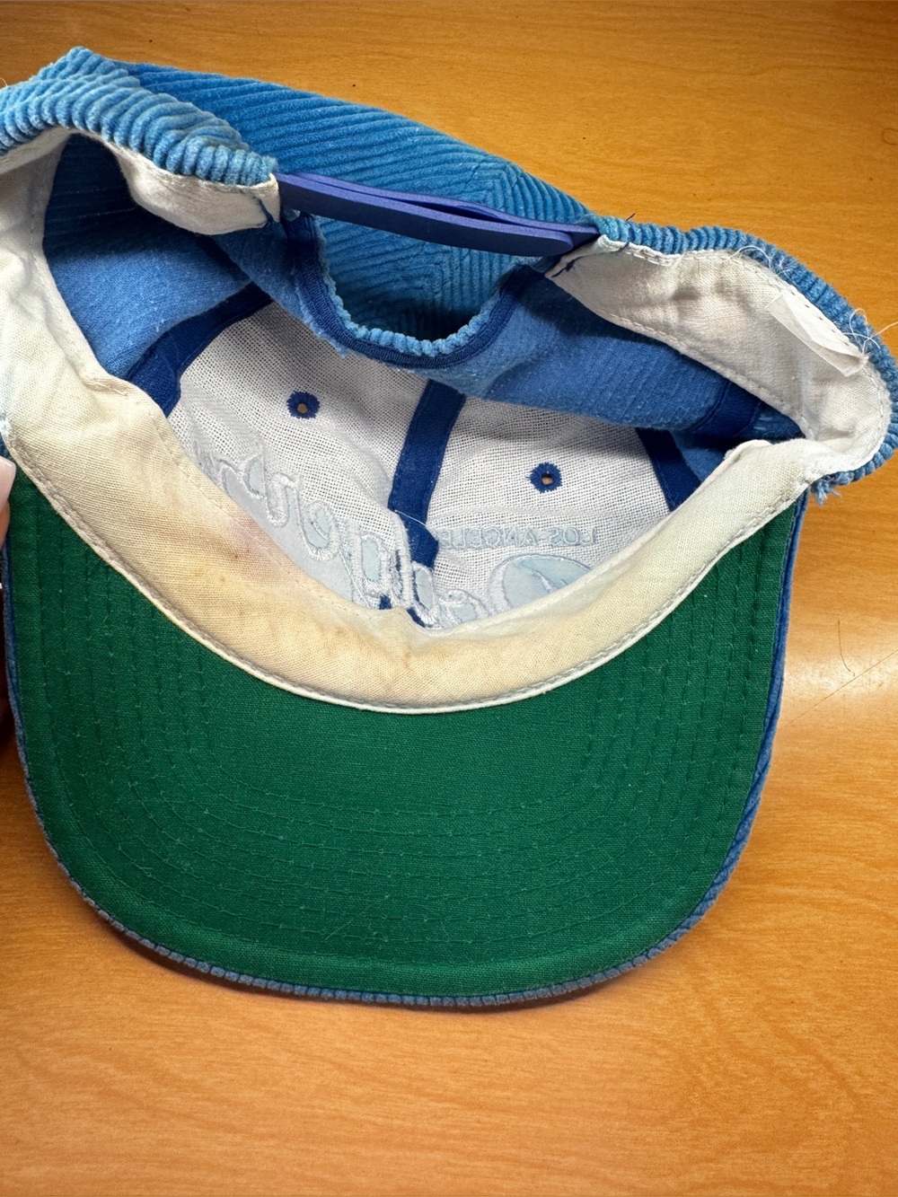 80s-90s Vintage LA Dodgers Corduroy Hat Twins Made in Taiwan - Picture 7 of 7